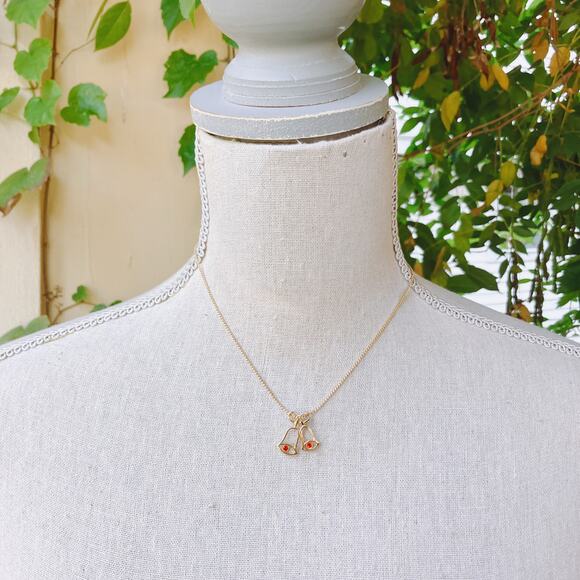 Vintage Avon Glowing Bells Christmas Necklace Signed Festive Holiday Jewelry - Picture 5 of 11